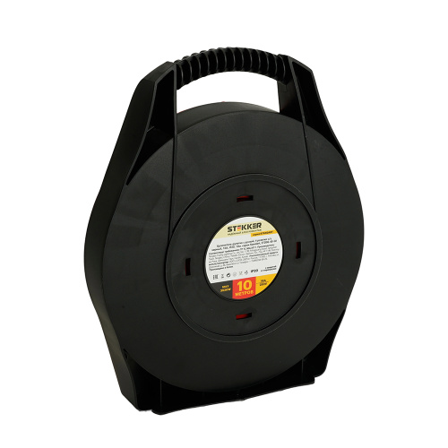 Удлинитель-рулетка с ручкой STD06-40-50 Standart 4 розетки с/з ПВС 3*1, черный, 16А, IP20, 10м фото 4