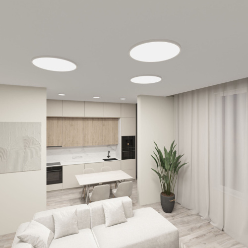 DK6522-WH Накладной светильник THIN, IP40, 36W, 3000K/4000K/6500K, переключатель цветовой температуры на корпусе, белый, полимер фото 6