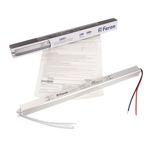 Трансформатор электронный для светодиодной ленты 48W 24V ( ультратонкий драйвер), LB001 фото 2