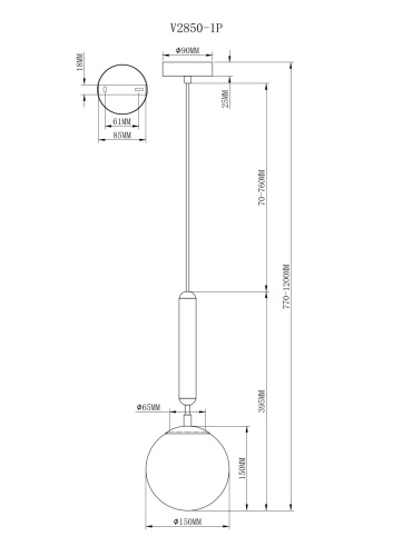 Подвесной светильник Moderli V2850-1P Host фото 3
