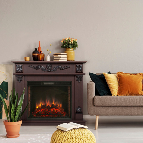 Каминокомплект PHILADELPHIA/ВЕРОНА Орех с очагом Электроочаг EPSILON 26 фото 3