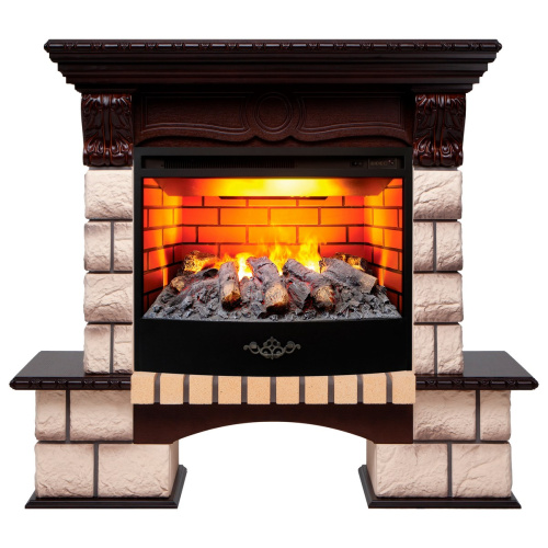 Электрокамин RealFlame Bolero 25,5 NT орех с очагом Firestar 25,5 фото 2