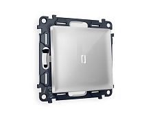 Комплект механизма 1-кл выключателя AMBRELLA VOLT с подсветкой 5600K ALFA Серебро глянец QUANT (AP4020, VM101, G14W) MA402015