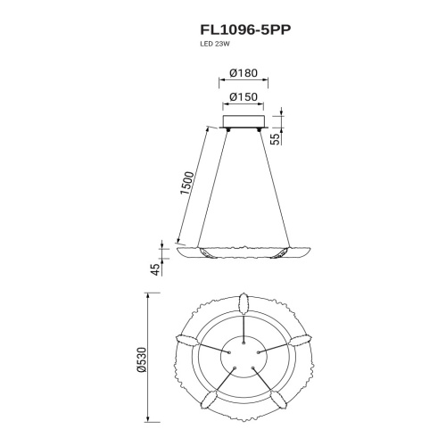Люстра подвесная Sauvage FL1096-5PP фото 6 Люстра подвесная Sauvage FL1096-5PP фото 6