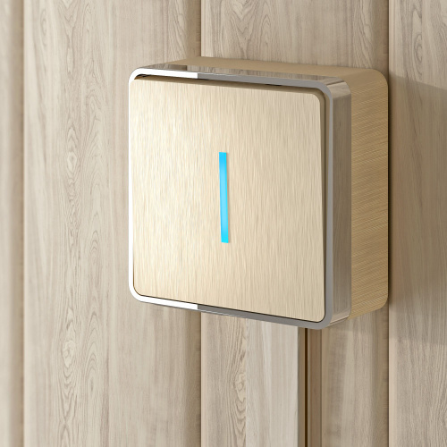 Выключатель одноклавишный с подсветкой Gallant шампань рифленый W5010110 фото 3