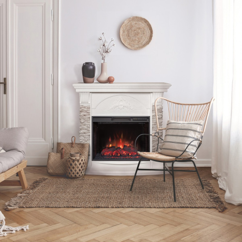 Каминокомплект ATHENA/АТЛАНТА GR Белый с очагом Электроочаг SPARTA 25.5 фото 7