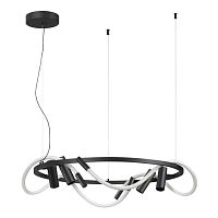 4391/55L HIGHTECH ODL24 299 черный/металл/канат Подвесной св-к с раздельн. вкл IP20 LED 50W 2020Лм 4000K CORDA