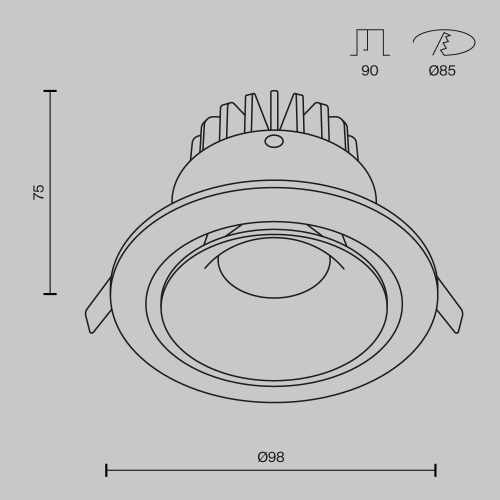 Встраиваемый светильник Technical DL031-L12W4K-D-W фото 12