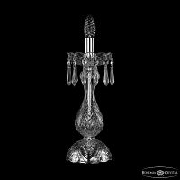 Настольная лампа с хрустальными подвесками 1403L/1-35 Ni Bohemia Ivele Crystal (Богемия Ивеле Кристалл)