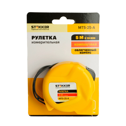 Рулетка, 5 м х 19 мм, II класс точности, пластик MTS-25-А фото 3