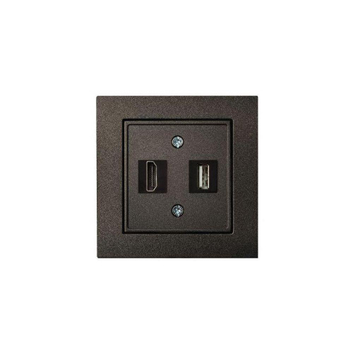 Розетка HDMI/USB Liregus Epsilon антрацит 28-1131 Розетка HDMI/USB Liregus Epsilon антрацит 28-1131