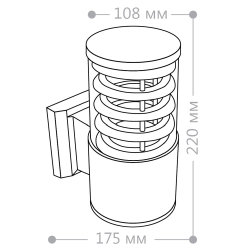 Светильник садово-парковый Feron DH0801, на стену вверх,  E27 230V, серый фото 7