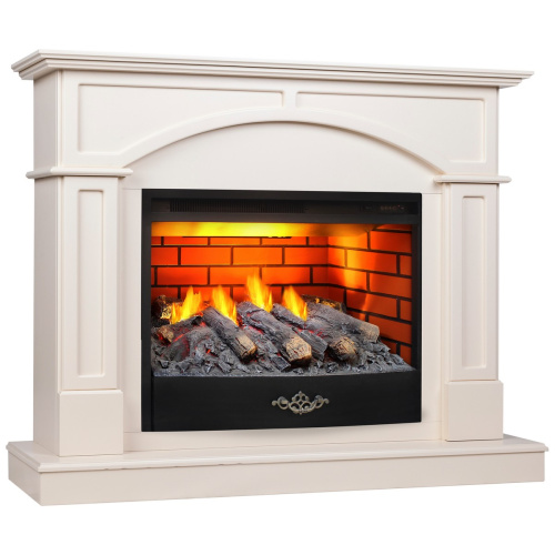 Электрокамин RealFlame Jacomo 25,5 WT крем с очагом 3D Firestar 25,5 фото 2