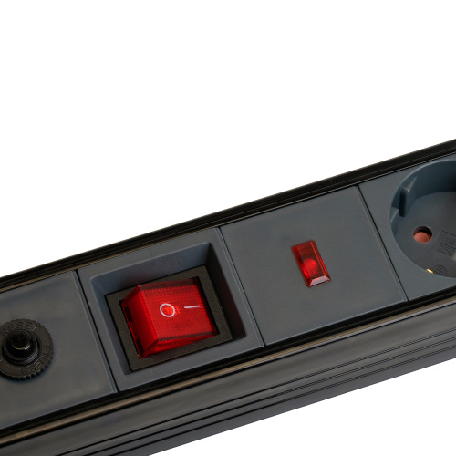 Сетевой фильтр 4-местный с/з STEKKER 3x1мм2, 3 м, 250В, 16А, серия Techno, HM22-41-03, черный фото 7