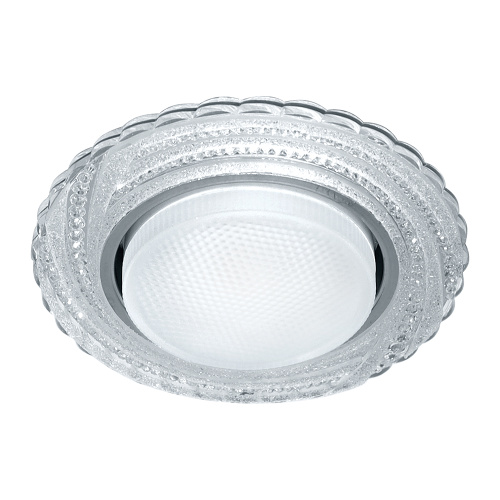 Светильник встраиваемый с белой LED подсветкой Feron CD4037 RGB потолочный GX53 без лампы, прозрачный, хром Светильник встраиваемый с белой LED подсветкой Feron CD4037 RGB потолочный GX53 без лампы, прозрачный, хром
