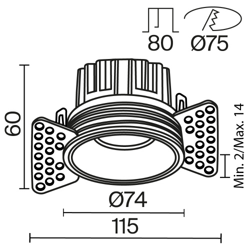 Встраиваемый светильник Technical DL058-12W3K-TRS-BS фото 15