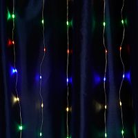 Светодиодная гирлянда Feron CL28 занавес Водопад  3*3м  + 3м 230V Мультиколор с контроллером, c питанием от сети, белый шнур