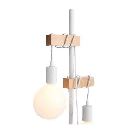 SL1142.505.01 Светильник напольный Белый, Светлое дерево E27 2*60W BAGETTI фото 7