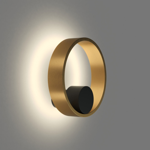 DK5060-BK+SG Бра ORBIT, IP20, 3000К, LED, 10 Вт, черный + сатинированное золото, алюминий фото 5