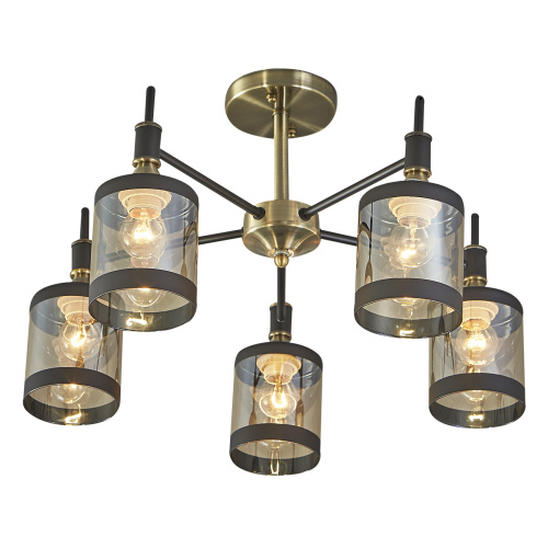 Потолочный светильник Escada 599/5P E27*60W Antique brass/Black