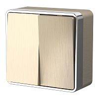 Выключатель двухклавишный Gallant шампань рифленый W5020010