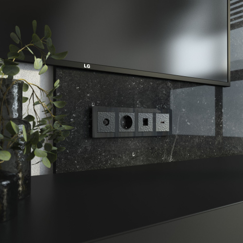 Накладка для розетки HDMI (Hammar черный) W1296008 фото 5 Накладка для розетки HDMI (Hammar черный) W1296008 фото 5