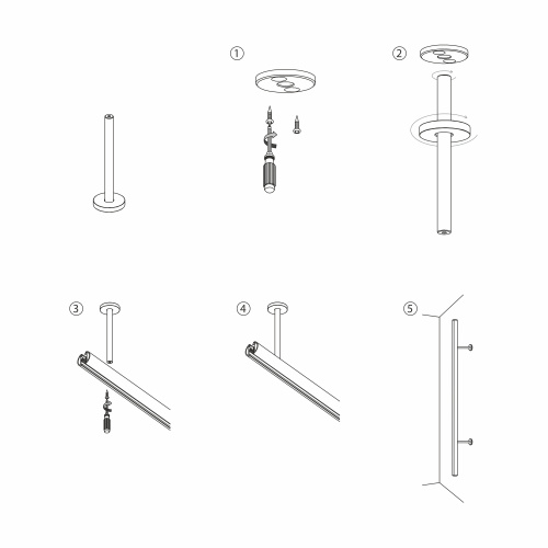 Mini Magnetic Шинопровод накладной Round черный 2м 85165/00 фото 10