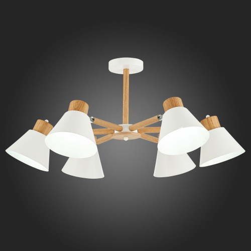 SLE103702-06 Светильник потолочный Светлое дерево, Белый/Белый E27 6*60W BUVE фото 7