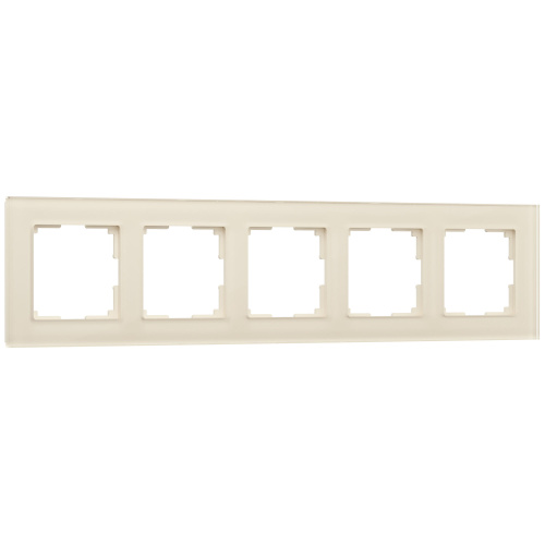 Рамка из стекла на 5 постов Favorit молочный W0051141