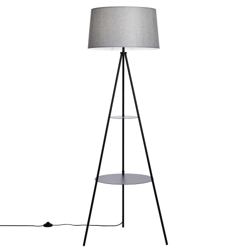 Citilux Рейнер CL806022 Торшер чёрный со столиком и серым абажуром фото 2 Citilux Рейнер CL806022 Торшер чёрный со столиком и серым абажуром фото 2