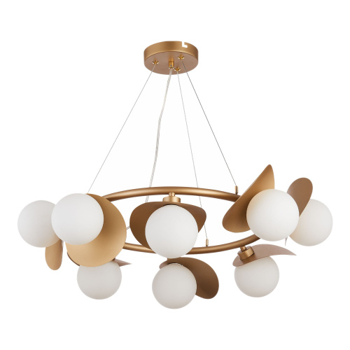 SLE220503-08 Светильник подвесной Золотистый/Белый G9 LED 8*5W BOLZANO фото 6