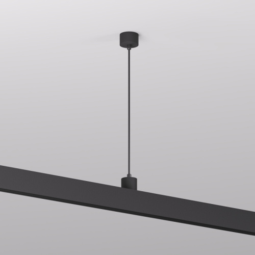 TR2124-BK Подвод питания для подвесного монтажа трека SMART BASE, АС 220-240V, IP20, 5м, черный, алюминий фото 4