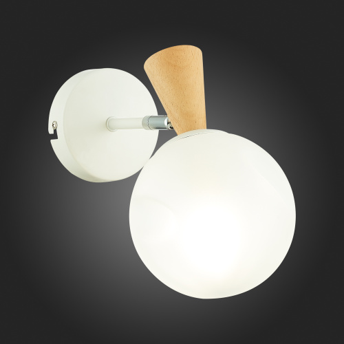 SLE220701-01 Светильник настенный Белый, Светлое дерево/Белый E14 1*40W CATANIA фото 3