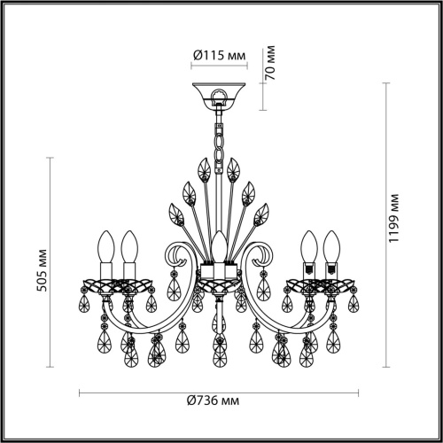 4977/8 HALL ODL23 627 золотой/хрусталь Люстра E14 8*40W VERSIA фото 3 4977/8 HALL ODL23 627 золотой/хрусталь Люстра E14 8*40W VERSIA фото 3