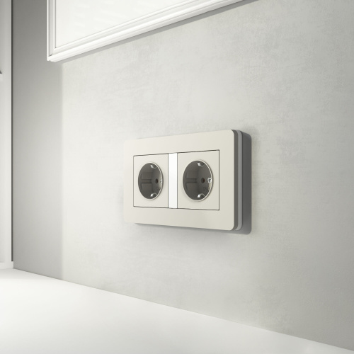 Рамка из поликарбоната на 2 поста Split дымчатый/белый, soft-touch W0023067 фото 7 Рамка из поликарбоната на 2 поста Split дымчатый/белый, soft-touch W0023067 фото 7