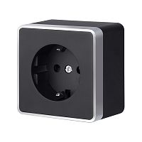 Розетка с заземлением Gallant черный с серебром W5071034 W5071034