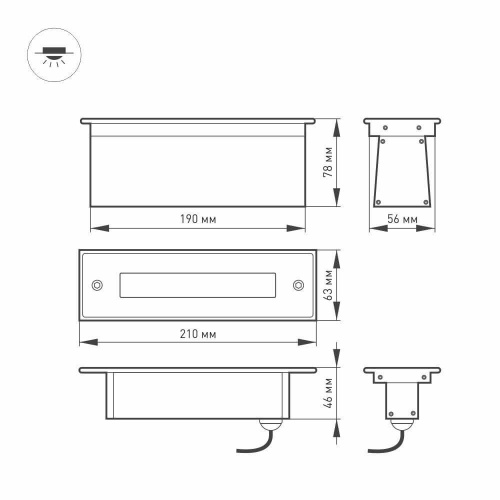 Ландшафтный светодиодный светильник Arlight LTD-Line-Tilt-S210-8W Warm3000 024944 фото 3