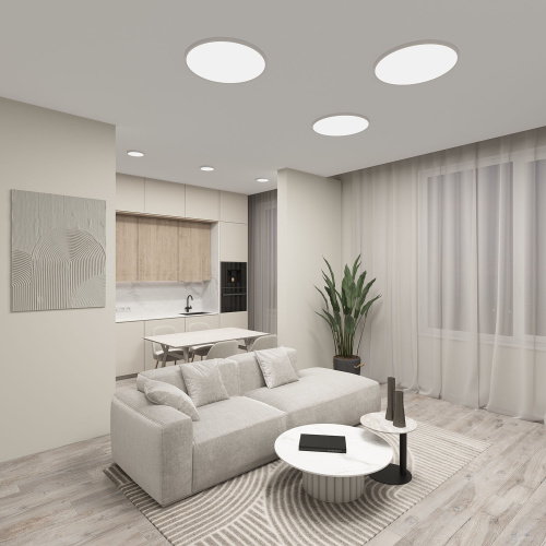 DK6520-WH Накладной светильник THIN, IP40, 18W, 3000K/4000K/6500K, переключатель цветовой температуры на корпусе, белый, полимер фото 2