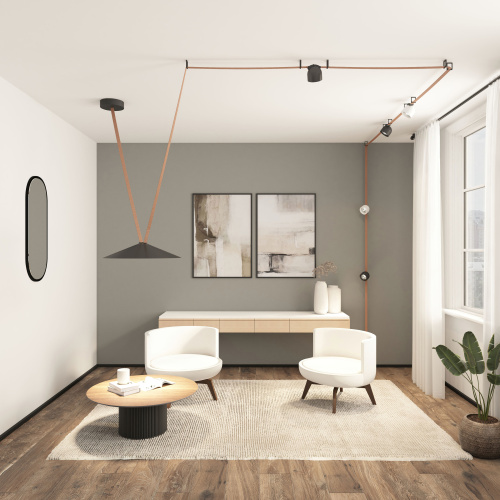 DK5668-BK Cветильник для трека-ремня Belty Smart, серия Flow, со светодиодом, D600*H122мм, 48V DC, 24W, RA90, 120°, 2700-6500K, IP20, черный, алюминий фото 5 DK5668-BK Cветильник для трека-ремня Belty Smart, серия Flow, со светодиодом, D600*H122мм, 48V DC, 24W, RA90, 120°, 2700-6500K, IP20, черный, алюминий фото 5