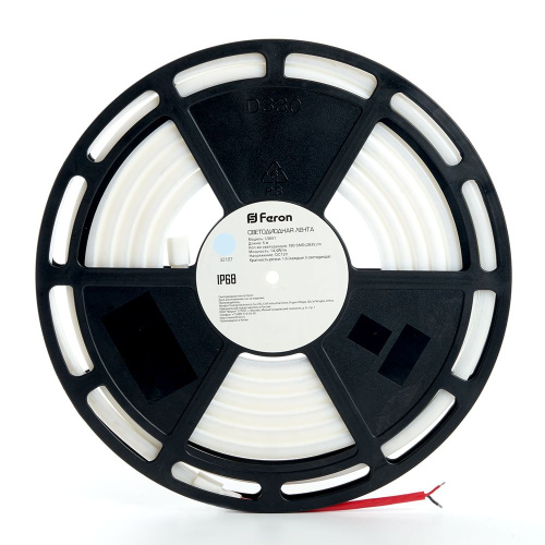 Светодиодная неоновая лента Feron LS651, 180SMD(2835)/m 14,4W/m 12V 5m IP68 6500К с 2 заглушками, 2 заглушками c проводом, 10 креплениями в комплекте фото 2