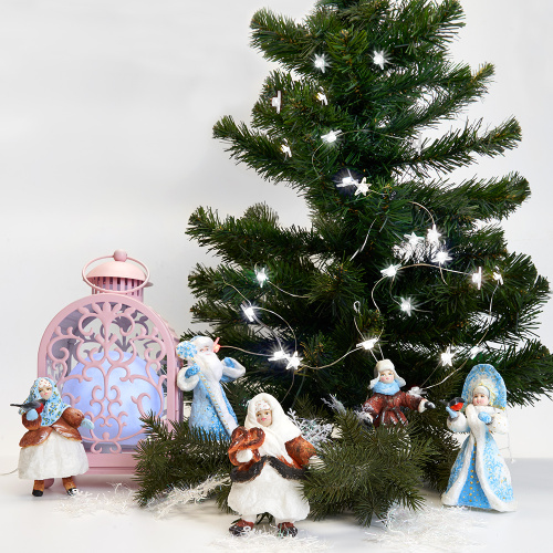 Гирлянда линейная Feron CL572 Звездочки, статичная, 4,5м USB 5000K , прозрачный шнур фото 3