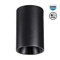 359419 OVER NT24 430 черный Светильник накладной влагозащищённый IP54 LED 10W 170-265V 4000К 830Лм RECTE