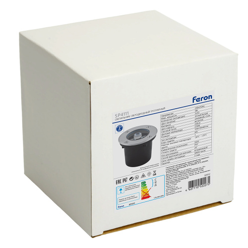 Светодиодный светильник тротуарный (грунтовый) Feron SP4111 3W 2700K 230V IP67 фото 3