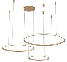 Люстра подвесная светодиодная золото LED 120Вт D40+60+80см Zortes RINGOLIGHT ZRS.33325.75F