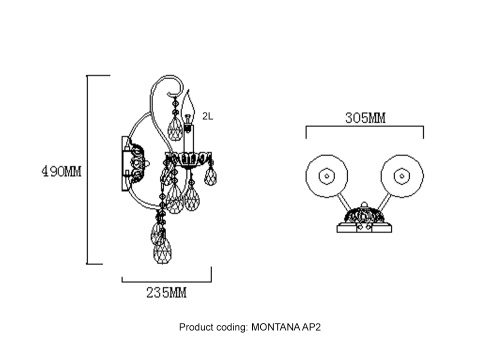 Crystal Lux Бра Crystal Lux MONTANA AP2 фото 2 Crystal Lux Бра Crystal Lux MONTANA AP2 фото 2