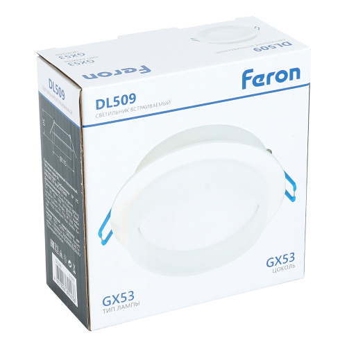 Светильник встраиваемый Feron DL509 потолочный GX53 белый фото 5