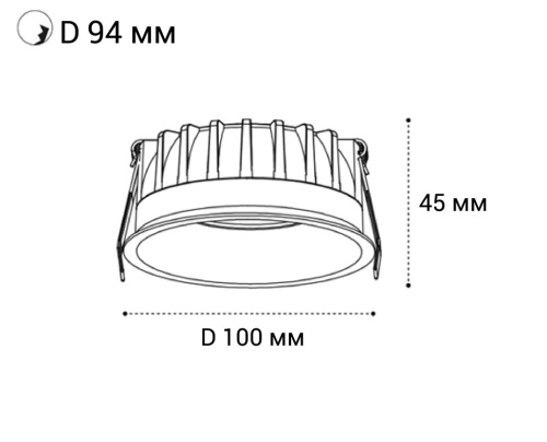 IT08-8032 white 4000K светильник встраиваемый влагозащищенный фото 4