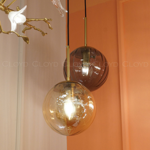 Подвесной светильник Cloyd BRINN-A P1 / Ø20 см - латунь - дымчатый (арт.11424) фото 2 Подвесной светильник Cloyd BRINN-A P1 / Ø20 см - латунь - дымчатый (арт.11424) фото 2