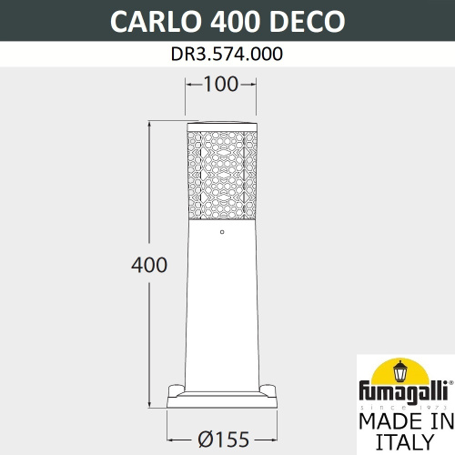 Fumagalli Ландшафтный фонарь FUMAGALLI CARLO DECO 400 DR3.574.000.AXU1L фото 2 Fumagalli Ландшафтный фонарь FUMAGALLI CARLO DECO 400 DR3.574.000.AXU1L фото 2