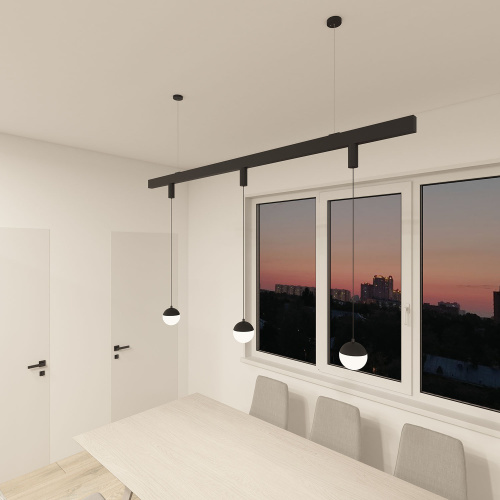 DK8056-BK Подвесной светильник SMART MOON 12W DIM 3000K-6000K, черный, алюминий, акрил фото 3